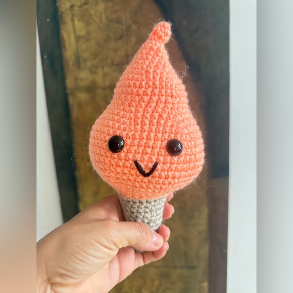 Handmade Crochet Cotton Candy Fall Amigurumi Decor Toy - Picture 1 of 5